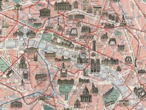 Old map of Paris